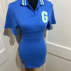H&M Divided Vibrant Blue Polo Shirt Dress Womens XXS